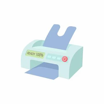 Printer icon in cartoon style Stock Illustration