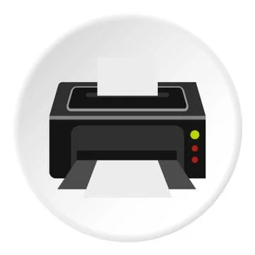 Printer icon circle Stock Illustration