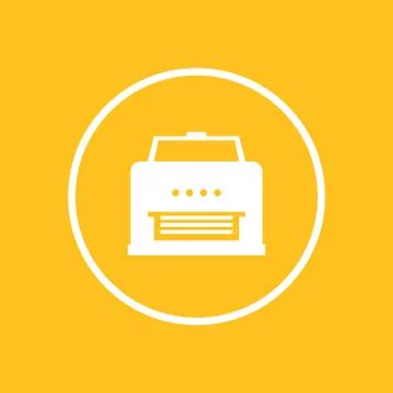 Printer icon in circle, vector illustration Stock Illustration