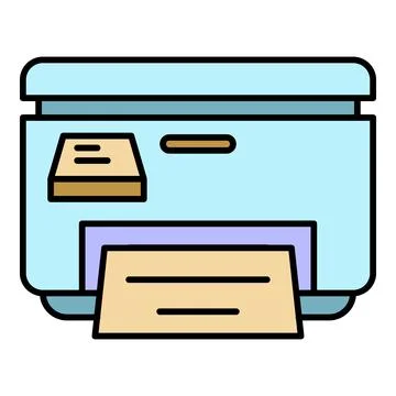 Printer icon color outline vector Illustrazione stock