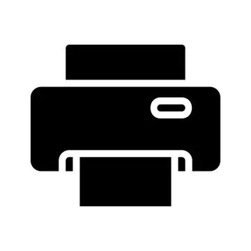 Printer icon. Concept of printing, office work, and document management. Illustrazione stock