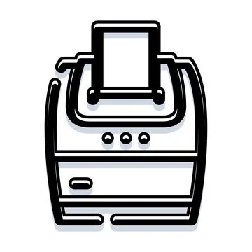 Printer icon creating document output in office Illustrazione stock