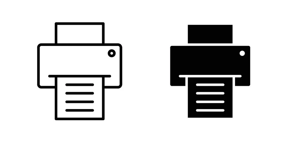 Printer icon for design projects and web UI 스톡 일러스트