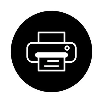 Printer Icon Design: Representing Print Functionality, Document Output, and.. Stock Illustration