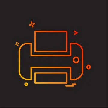 Printer icon design vector 스톡 일러스트