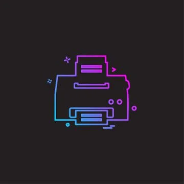 Printer icon design vector 스톡 일러스트