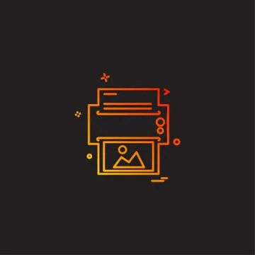 Printer icon design vector 스톡 일러스트