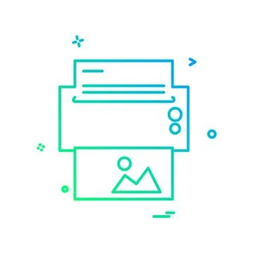 Printer icon design vector Illustrazione stock