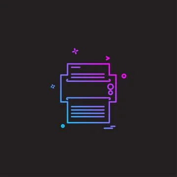 Printer icon design vector イラスト素材