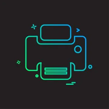 Printer icon design vector 库存插图