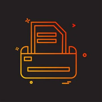 Printer icon design vector 스톡 일러스트