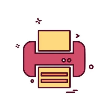 Printer icon design vector Illustrazione stock