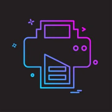 Printer icon design vector 스톡 일러스트
