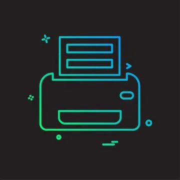 Printer icon design vector Illustrazione stock