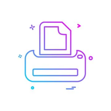 Printer icon design vector イラスト素材