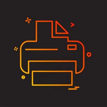 Printer icon design vector イラスト素材