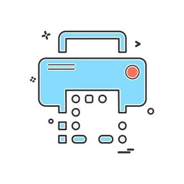 Printer icon design vector Illustrazione stock