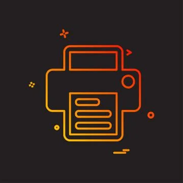 Printer icon design vector Illustrazione stock