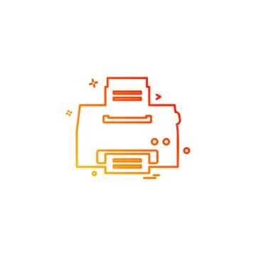 Printer icon design vector Illustrazione stock