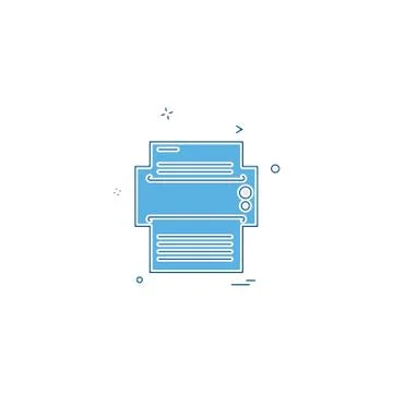 Printer icon design vector イラスト素材