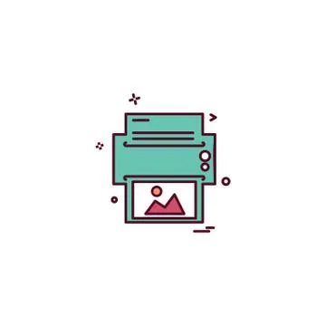 Printer icon design vector Illustrazione stock