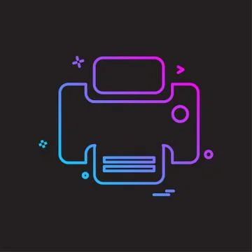 Printer icon design vector Illustrazione stock