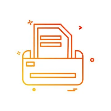 Printer icon design vector イラスト素材
