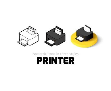 Printer icon in different style Stock Illustration