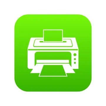 Printer icon digital green Stock Illustration