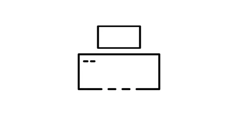 Printer icon displayed on a black background, symbolizing printing function.. 스톡 동영상 332768537