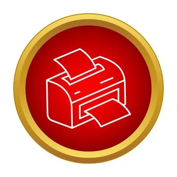 Printer icon displaying document printing process Stock Illustration