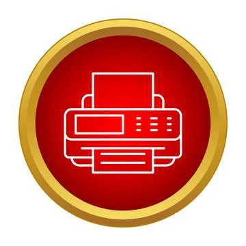 Printer icon displaying document printing process Stock Illustration