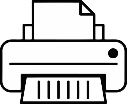Printer Icon - Document Printing Line Art Vector イラスト素材