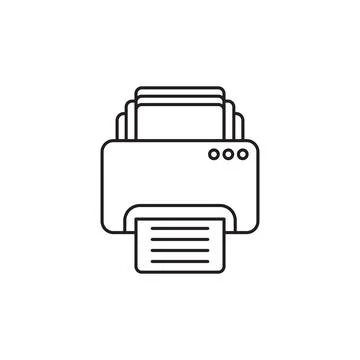 Printer icon in flat linear style. Office machine vector illustration on is.. Stockillustratie