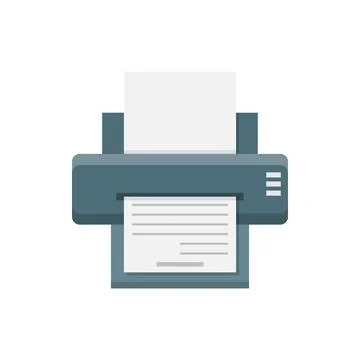Printer icon in flat style. Office machine vector illustration on isolated .. Stock Illustration