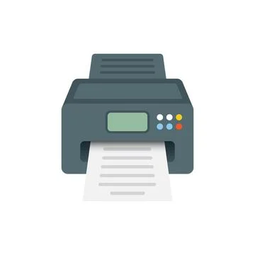 Printer icon in flat style. Office machine vector illustration on isolated .. Stock Illustration