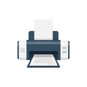 Printer icon in flat style. Office machine vector illustration on isolated .. Stock Illustration