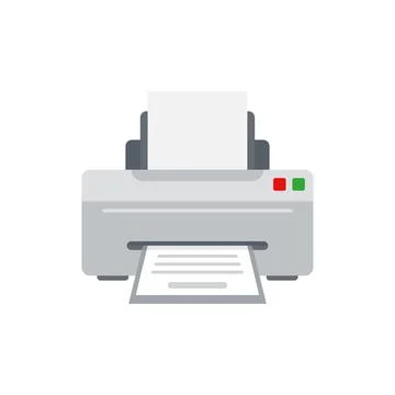 Printer icon in flat style. Office machine vector illustration on isolated .. Stock Illustration