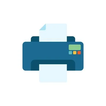 Printer icon in flat style. Office machine vector illustration on isolated .. Stock Illustration