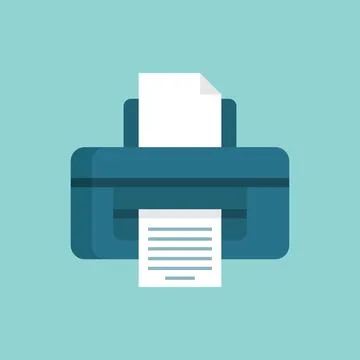Printer icon in flat style. Office machine vector illustration on isolated .. Stockillustratie