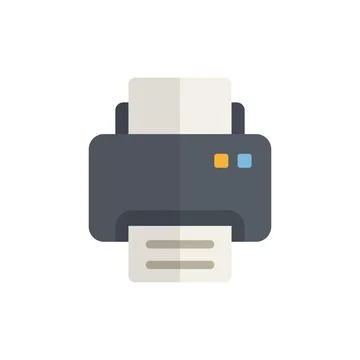 Printer icon in flat style. Office machine vector illustration on isolated .. Stock Illustration