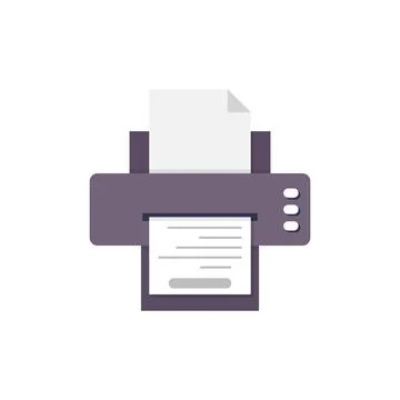 Printer icon in flat style. Office machine vector illustration on isolated .. Stock Illustration