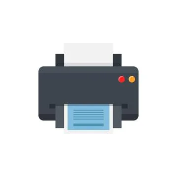 Printer icon in flat style. Office machine vector illustration on isolated .. Illustrazione stock
