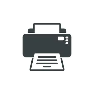 Printer icon in flat style. Office machine vector illustration on isolated .. Stock Illustration