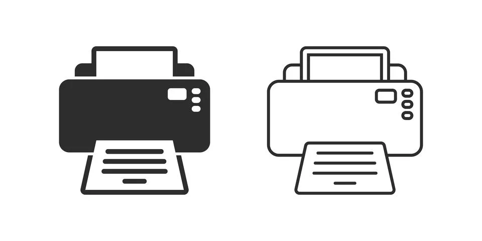 Printer icon in flat style. Office machine vector illustration on isolated .. Stock Illustration