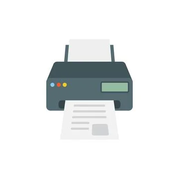 Printer icon in flat style. Office machine vector illustration on isolated .. Stock Illustration