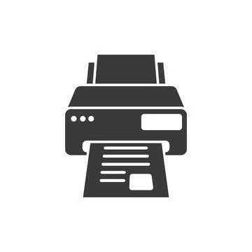 Printer icon in flat style. Office machine vector illustration on isolated .. Illustrazione stock