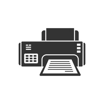 Printer icon in flat style. Office machine vector illustration on isolated .. Stockillustratie
