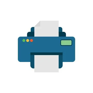 Printer icon in flat style. Office machine vector illustration on isolated .. Illustrazione stock