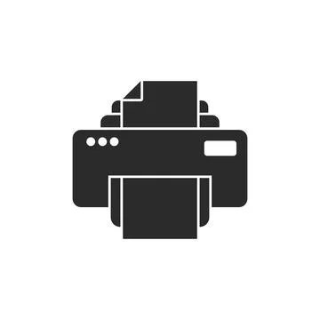 Printer icon in flat style. Office machine vector illustration on isolated .. Illustrazione stock